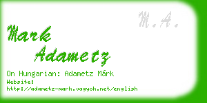 mark adametz business card